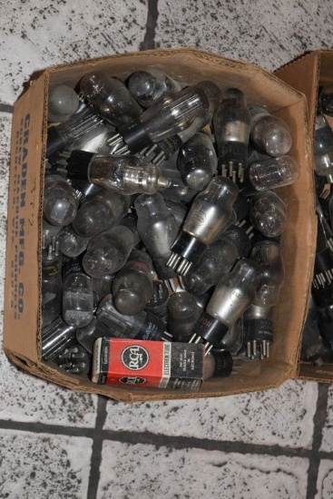 (6) BOXES OF VINTAGE USA ELECTRON TUBES,