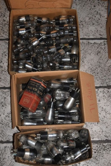 (6) BOXES OF VINTAGE USA ELECTRON TUBES,
