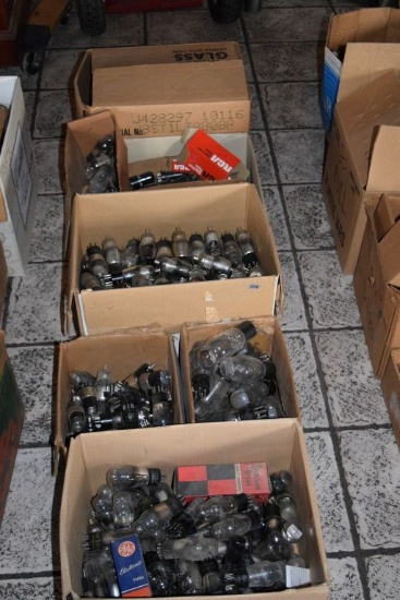 (6) BOXES OF VINTAGE USA ELECTRON TUBES,