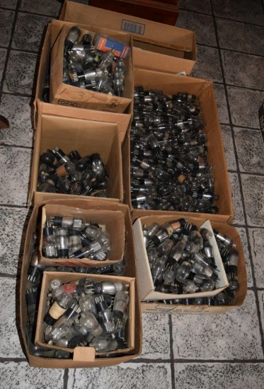 (6) BOXES OF VINTAGE USA ELECTRON TUBES,