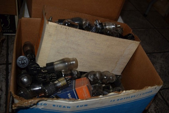 (4) BOXES OF VINTAGE USA ELECTRON TUBES,