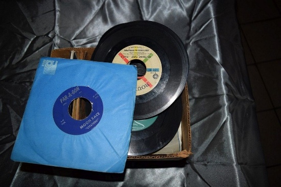 BOX OF VINTAGE 45 RECORDS