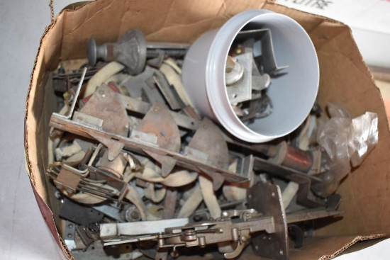 BOX OF ASSORTED PINBALL MACHINE PARTS