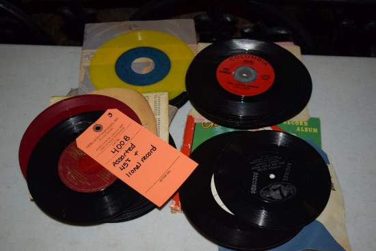 ASSORTED 45'S AND LIONEL RECORD