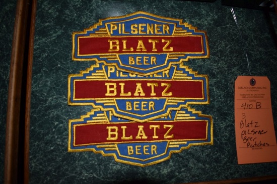 (3) LARGE 1950'S BLATZ PILSNER BEER PATCHES