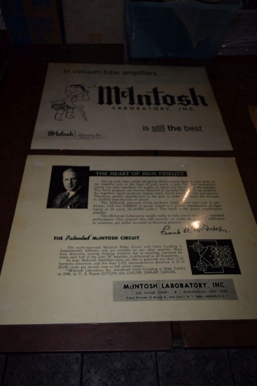 RARE MCINTOSH AUDIO AMP ADVERTISING PIECES