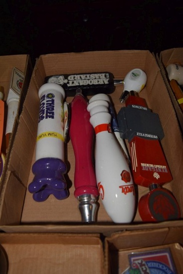 BOX OF MISC. BEER TAP HANDLES