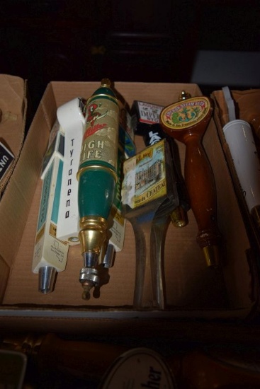 BOX OF MISC. BEER TAP HANDLES