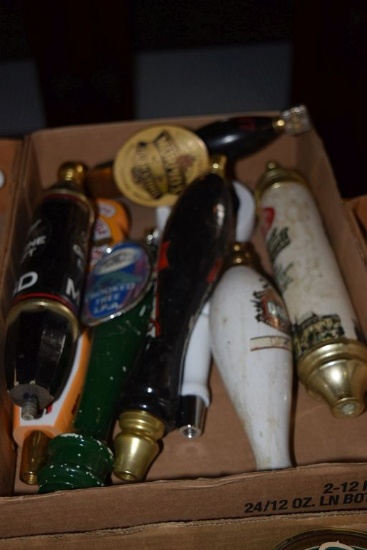 BOX OF MISC. BEER TAP HANDLES