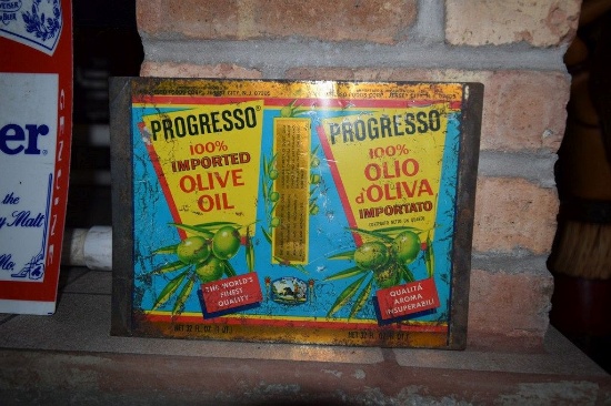 PROGRESSO OLIVE OIL METAL SIGN