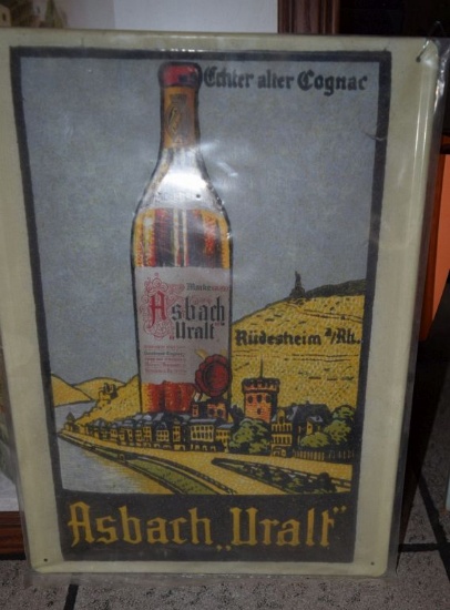 METAL ASBACH COGNAC SIGN
