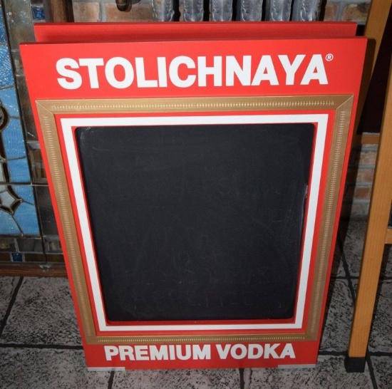 STOLICHNAYA CHALK BOARD STAND, 23" x 36" TALL
