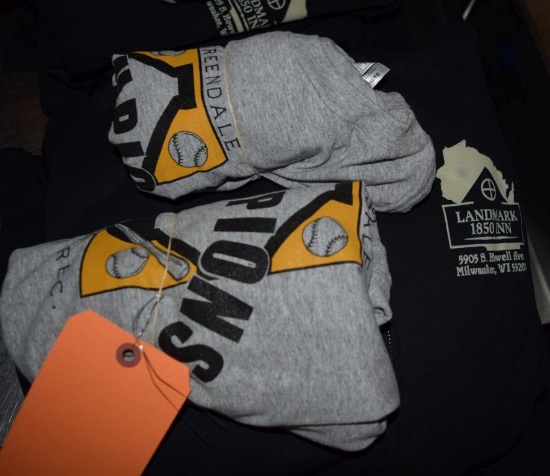 (5) LANDMARK XL ZIP HOODIES, (2) XL T-SHIRTS