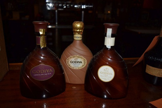 (3) BOTTLES GODIVA LIQUEUR, CHOCOLATE,
