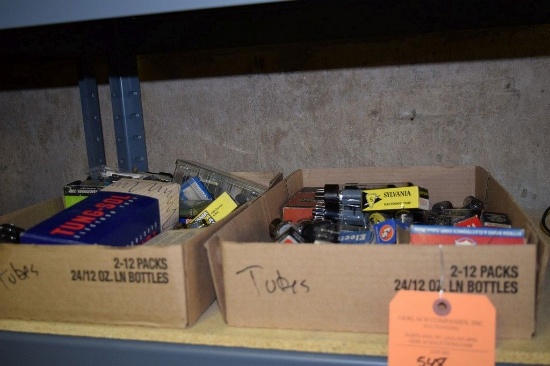 VARIOUS TUBES AND PREAMP, FUSE CAPS, ETC. -