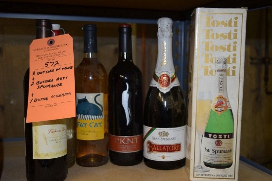 (3) BOTTLES OF WINE AND (2) BOTTLES OF ASTI SPUMANTE