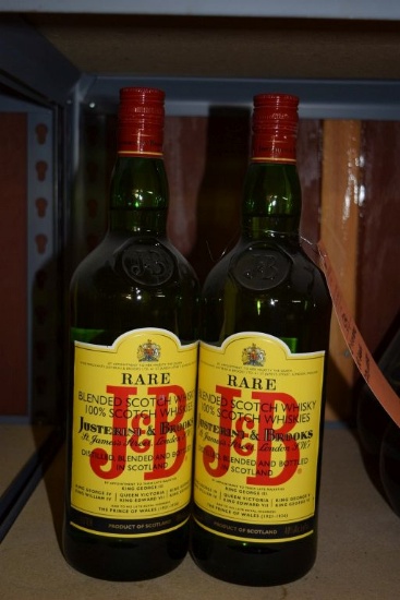 (2) ONE LITER BOTTLES OF J&B BLENDED SCOTCH