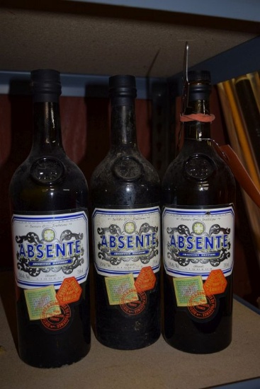 (3) 750 ML BOTTLES OF ABSENTE,