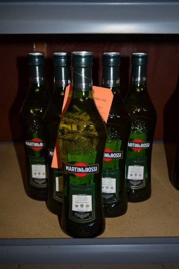 (5) 750 ML BOTTLE OF MARTINI AND ROSSI EXTRA DRY