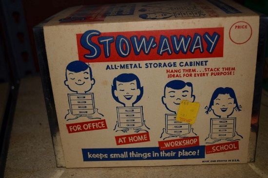 MINI STOW-AWAY FOUR DRAWER METAL PARTS CABINET WITH
