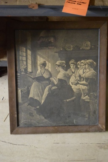 21" x 18" VINTAGE FRAMED BLACK AND WHITE PRIN,