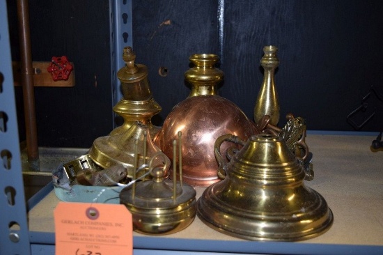 VINTAGE COPPER/BRASS PARTS OF LAMPS AND MISC.