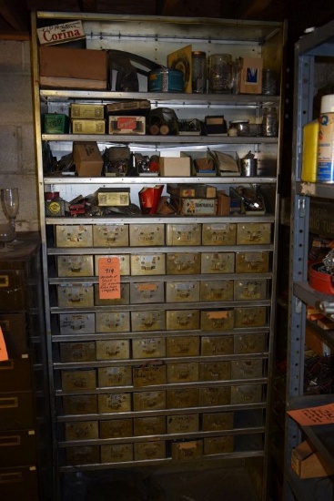 CONTENTS OF SHELF AND 54 DRAWERS, RADIO AUDIO