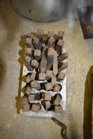 SET OF METAL LETTER AND NUMBER STAMPS