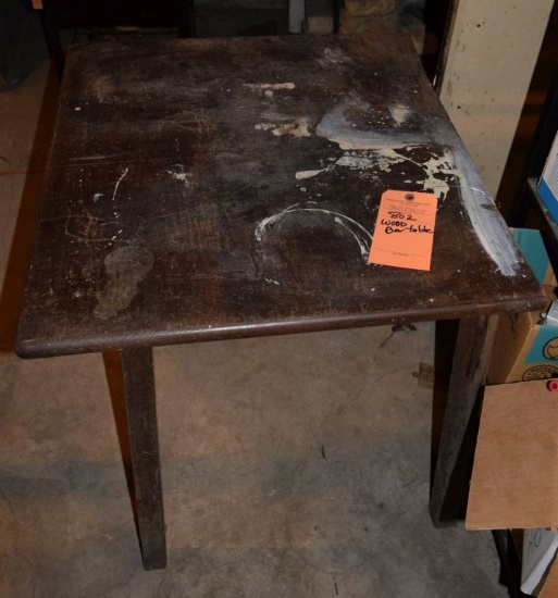 WOOD BAR TABLE, PUB STYLE