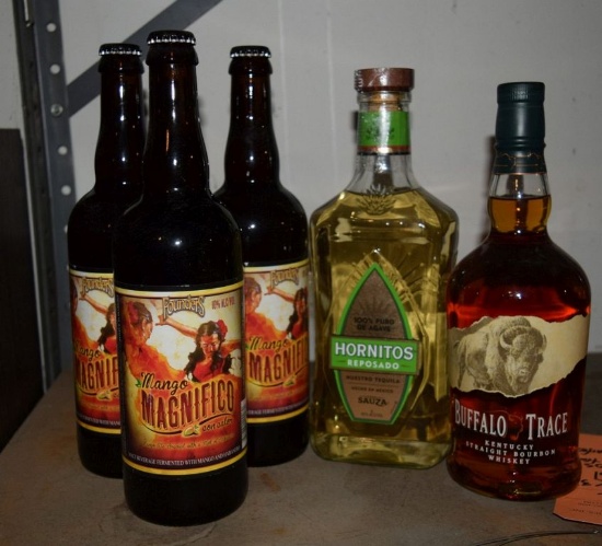 (5) BOTTLES OF ALCOHOL, HORNITOS, BUFFALO TRACE AND