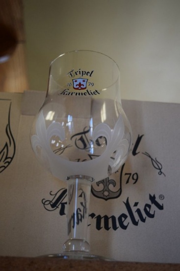 (6) TRIPEL KARMELIET GLASSES, NEW IN BOX