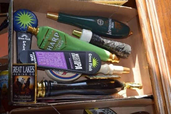 BOX OF MISC. ASSORTED BEER TAP HANDLES