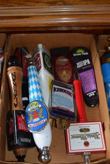 BOX OF MISC. ASSORTED BEER TAP HANDLES