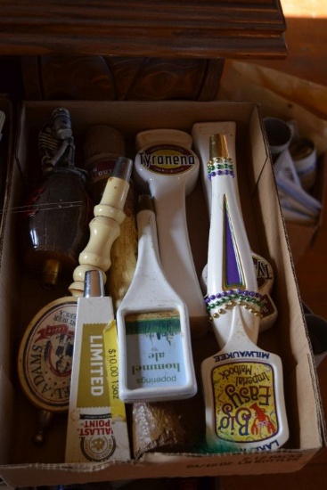 BOX OF MISC. ASSORTED BEER TAP HANDLES