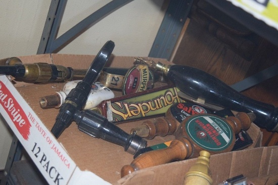 BOX OF MISC. ASSORTED BEER TAP HANDLES
