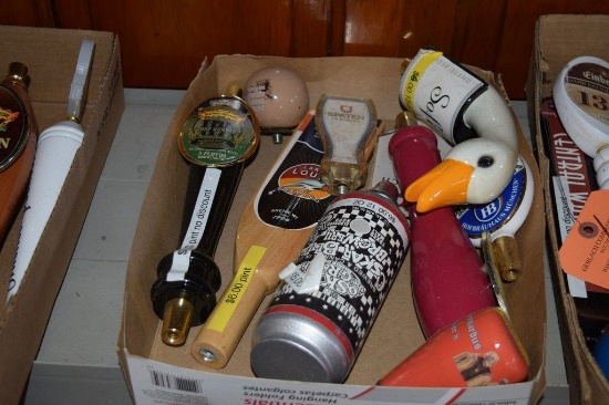 BOX OF MISC. ASSORTED BEER TAP HANDLES