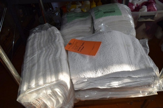 (4) PACKAGES OF WHITE TOWELS, (BAR RAGS)