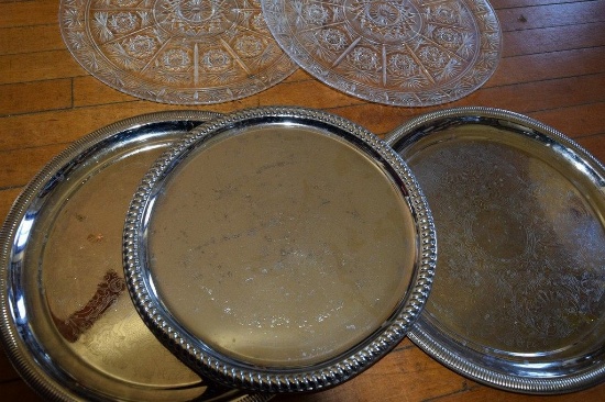MISC. SERVING TRAYS - METAL AND PLASTIC