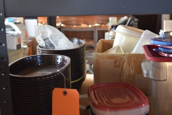 PLASTIC TRAYS AND MISC. PLASTIC CONTAINERS AND LIDS