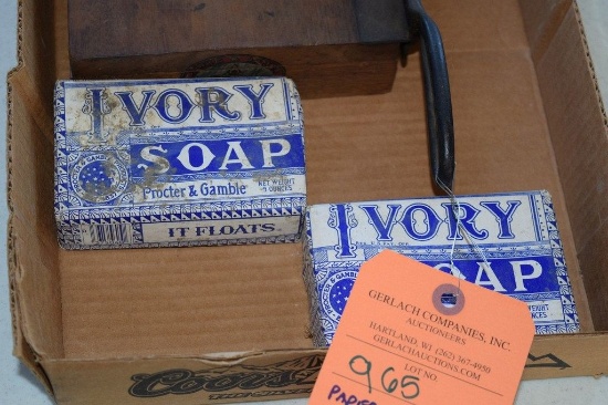 PAPER CUTTER AND IVORY SOAP BARS