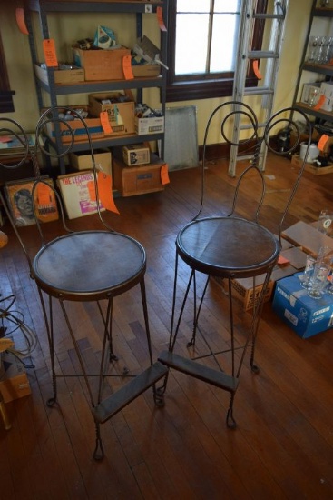 (2) METAL AND WOOD BAR STOOLS