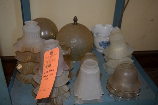 GLASS GLOBES, VARIOUS SIZES AND COLORS
