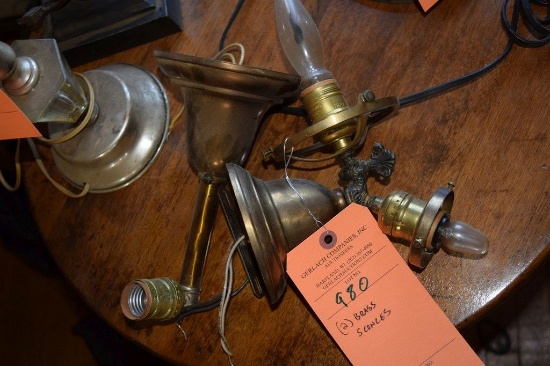 (2) BRASS SCONCES