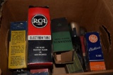 BOX OF VINTAGE USA ELECTRON TUBES,