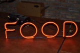 FOOD NEON SIGNS, 1 WORKING, NO TRANSFORMER
