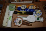 BOX OF MISC. BEER TAP HANDLES