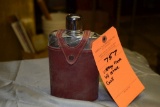 VINTAGE FLASK WITH LEATHER CASE