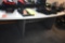 WHITE LAMINATE CONFERENCE TABLE, NO CONTENTS,
