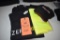 2XL T-SHIRT AND POLO SHIRT, (2) SAFETY VESTS AND (2) HATS
