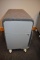 GRAY ROLLING FILE CABINET WITH TWO DRAWERS,